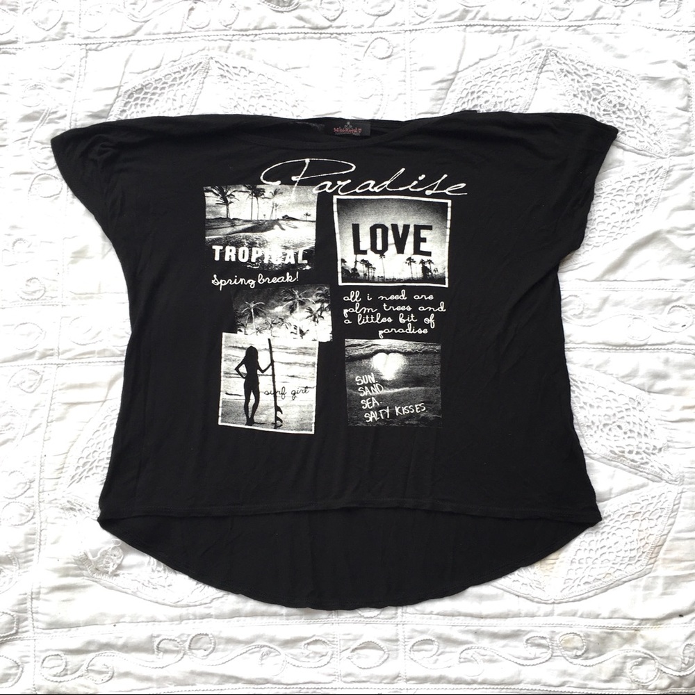 Black graphic T